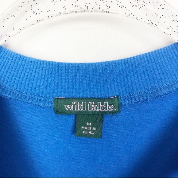 WILD FABLE | Blue Short Sleeve Cropped Tee Cutout Choker Style Women’s Size M - Picture 7 of 10